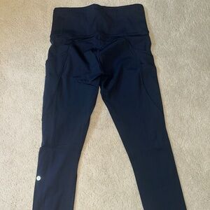 lululemon Fast & Free 7/8 Navy Blue Leggings